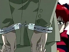 Anime Girl Restrained In Handcuffs Is Made To Give Oral Pleasure To Dirty Feet